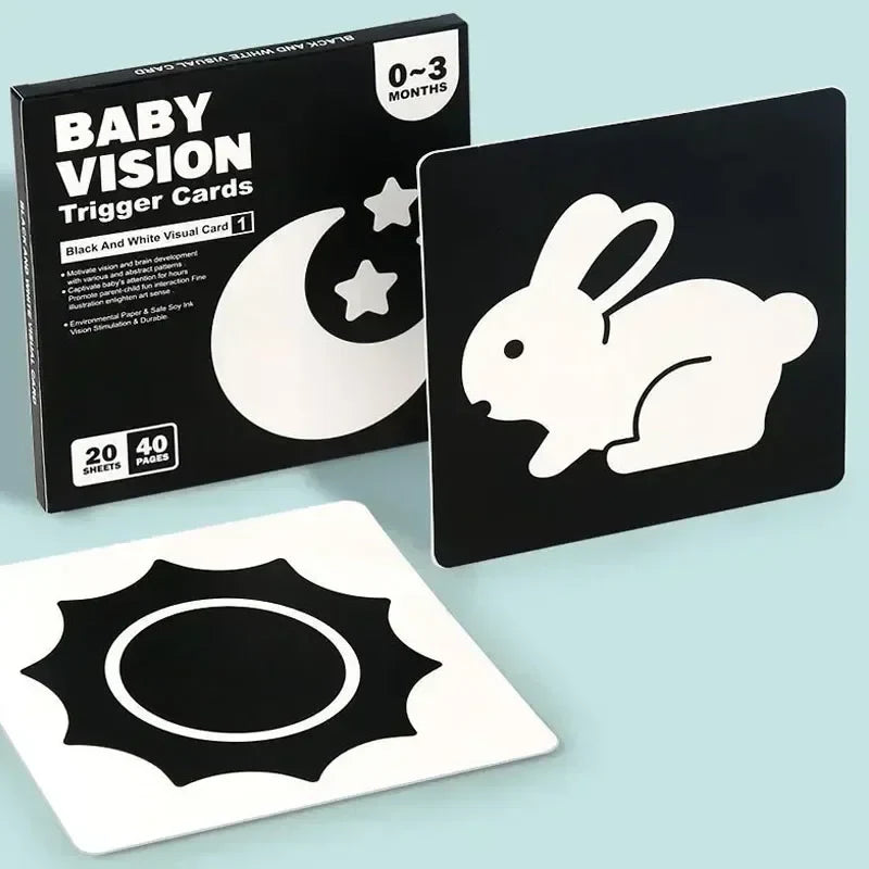 Educational toy: High-contrast baby book with soft fabric pages for visual development