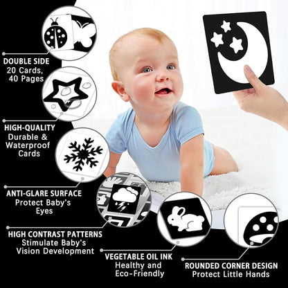Set of high-contrast baby vision books, excellent for infant learning and development