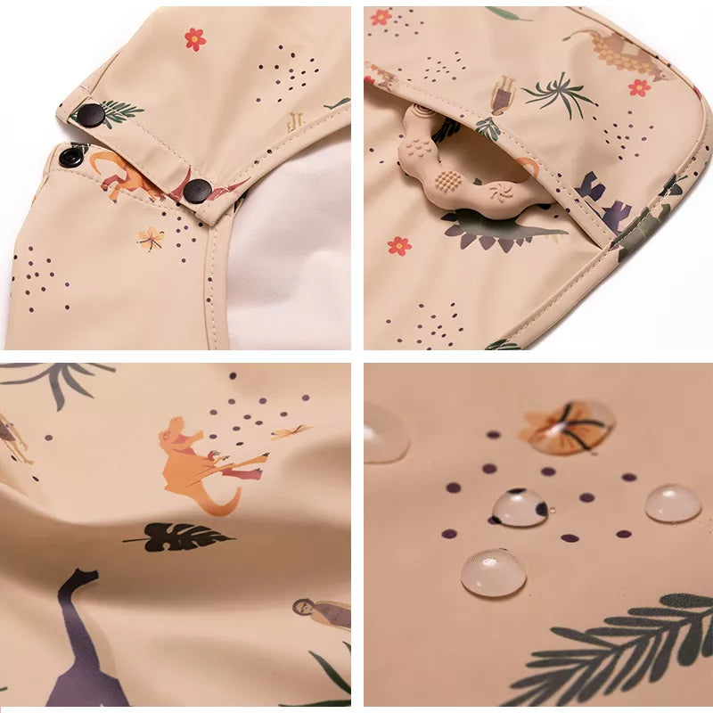Unisex baby long sleeve bib, designed for easy wear and removal, making feeding simple