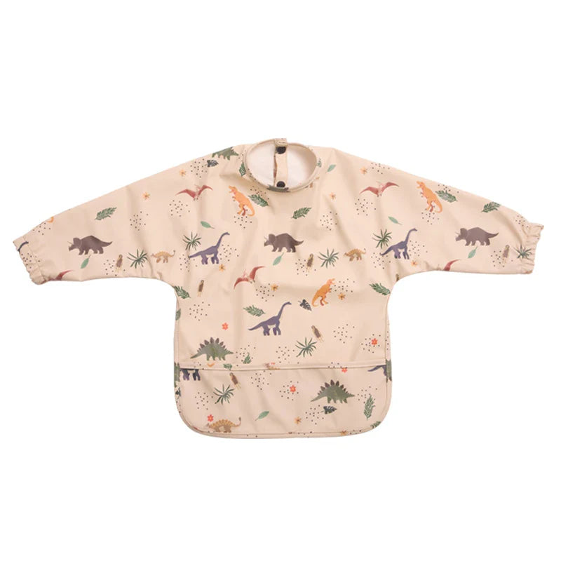 Waterproof baby long sleeve feeding bib, essential for keeping clothes dry during bottle or solids
