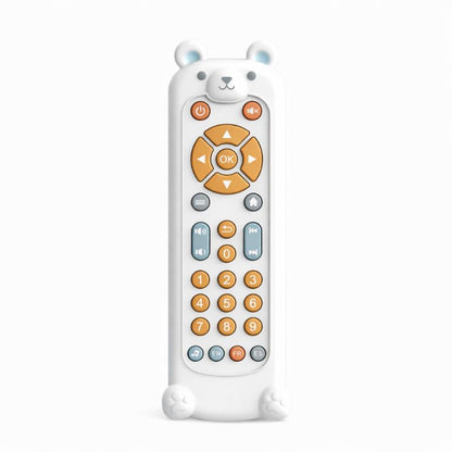 Baby toy musical remote control for fine motor skills and hand-eye coordination development.