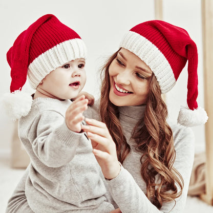 Newborn Baby Cozy Christmas Santa Hat in classic red and white, a cute baby accessory for the holidays.