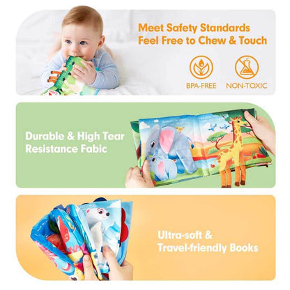 Collection of Baby's Soft Fabric Animal Tail books, perfect for early childhood development.