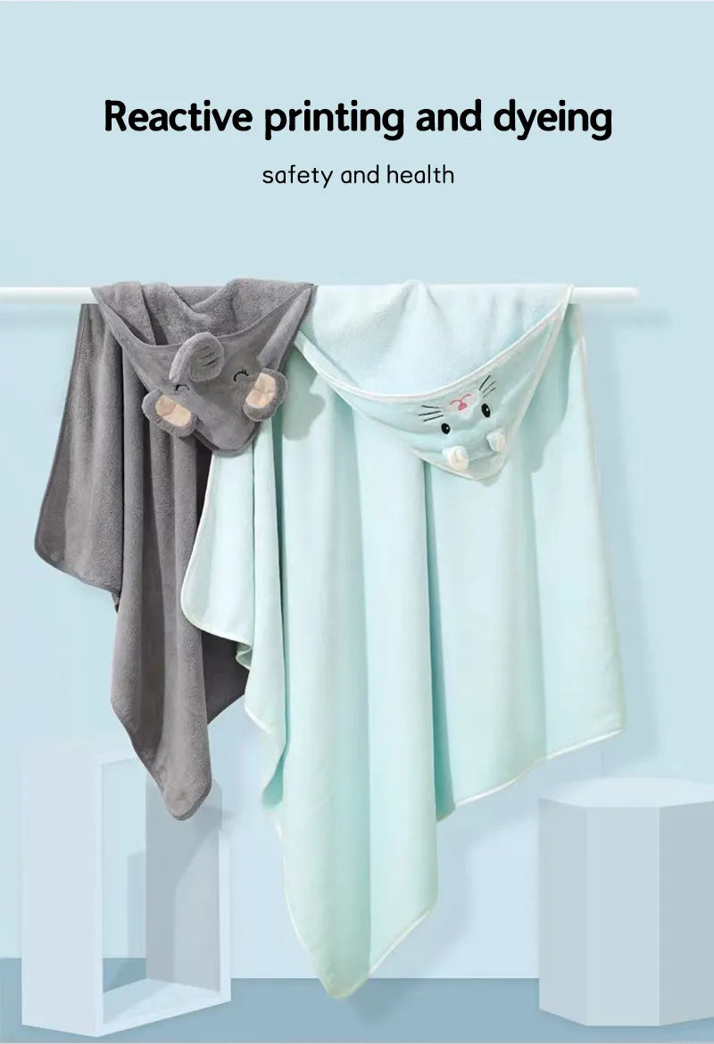 Toddler bathing essential: super soft hooded towel with popular cartoon