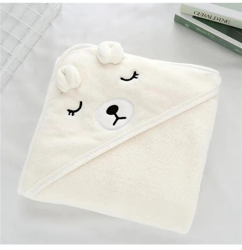 Toddler's super soft hooded towel, cartoon-themed for imaginative play