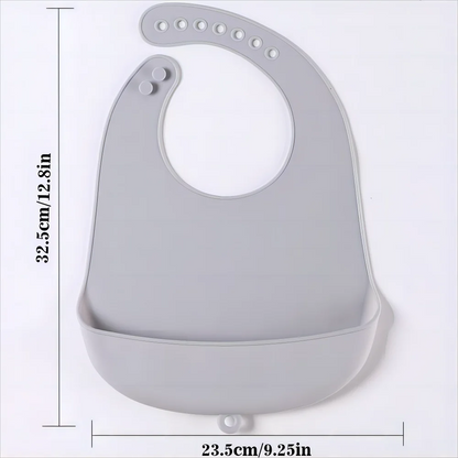 Baby’s waterproof silicone bib, a practical & stylish accessory for daily feeding