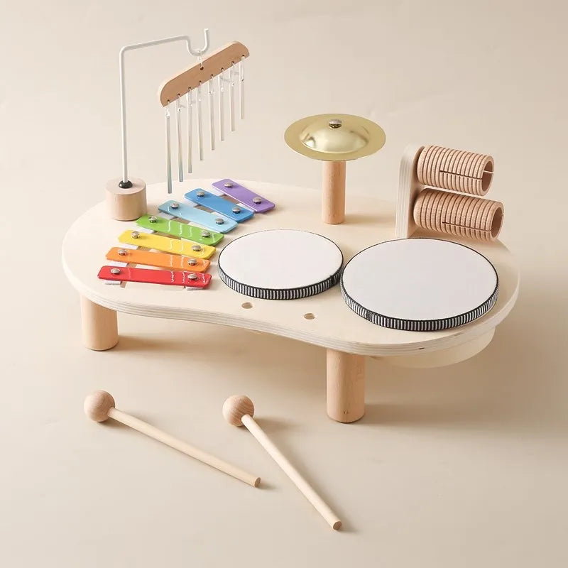 Music play set for baby: Wooden instruments enhancing early development skills