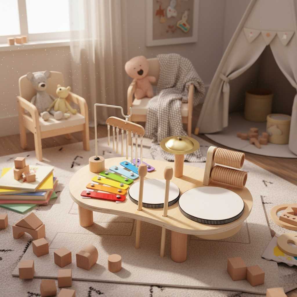 Montessori wooden musical toy set, a perfect gift for baby's early learning