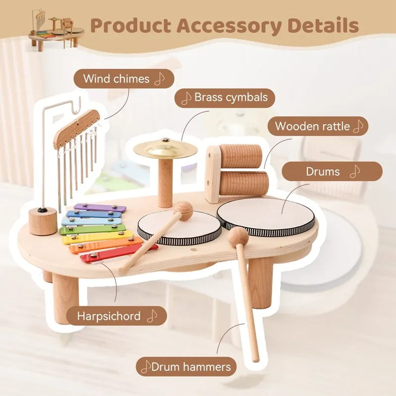 Toddler's educational wooden musical toys, promoting early development skills