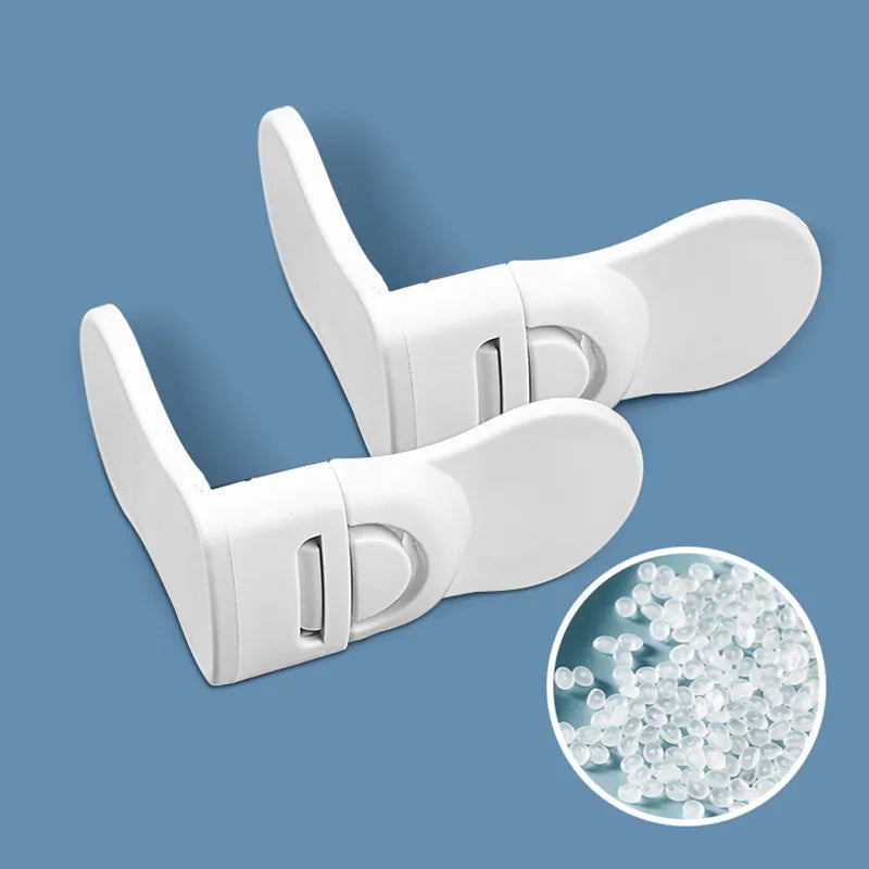 White baby safety cabinet latches, effective child proofing for kitchen and bathroom
