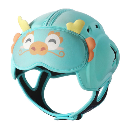 Toddler gear baby head protector, vibrant animal print, perfect for active crawling and walking.