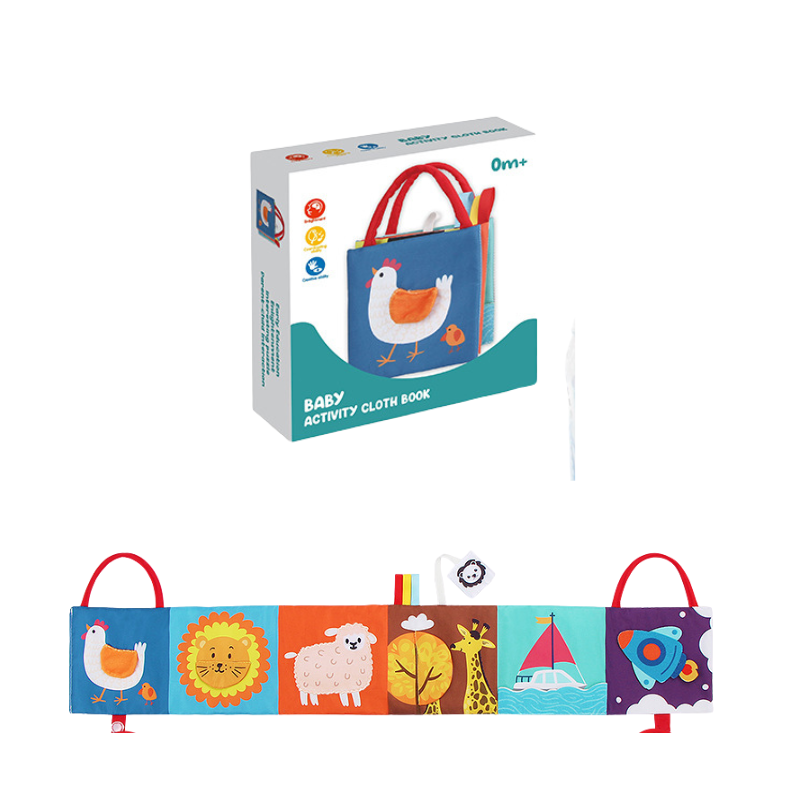 Early development baby play mat & soft fabric book for sensory exploration & motor skill building
