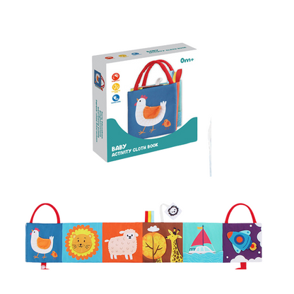 Early development baby play mat & soft fabric book for sensory exploration & motor skill building