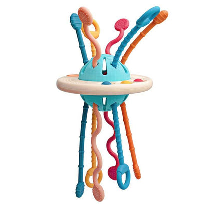 Sensory pull string toy, engaging activity for babies and toddlers to improve motor skills