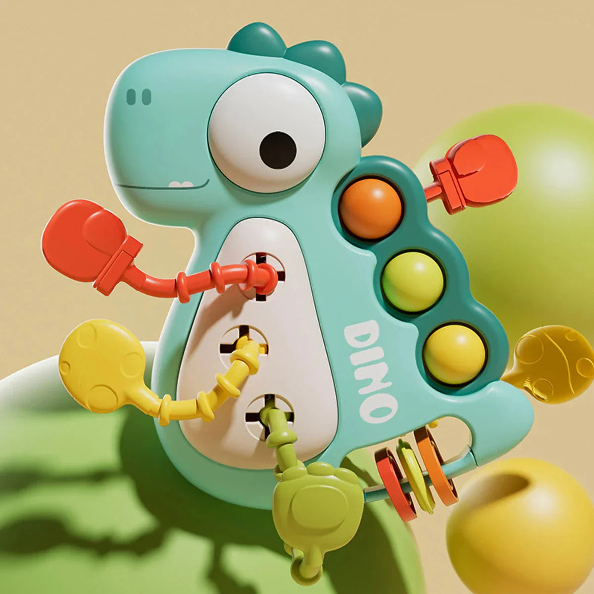 Educational pull toy for babies, aiding in sensory development and gross motor skills through engaging play.