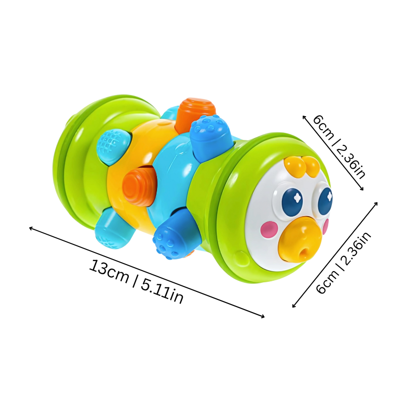 Toddler educational caterpillar toy with textured rings, designed for early childhood sensory exploration and play.
