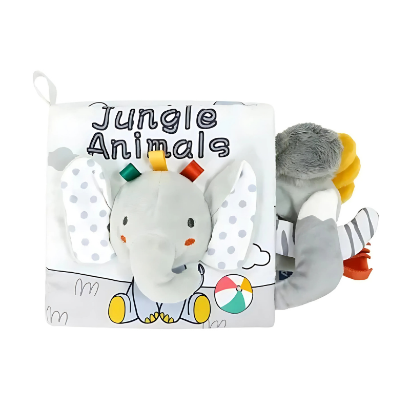 Washable cloth book for babies, a safe and educational sensory toy for early learning