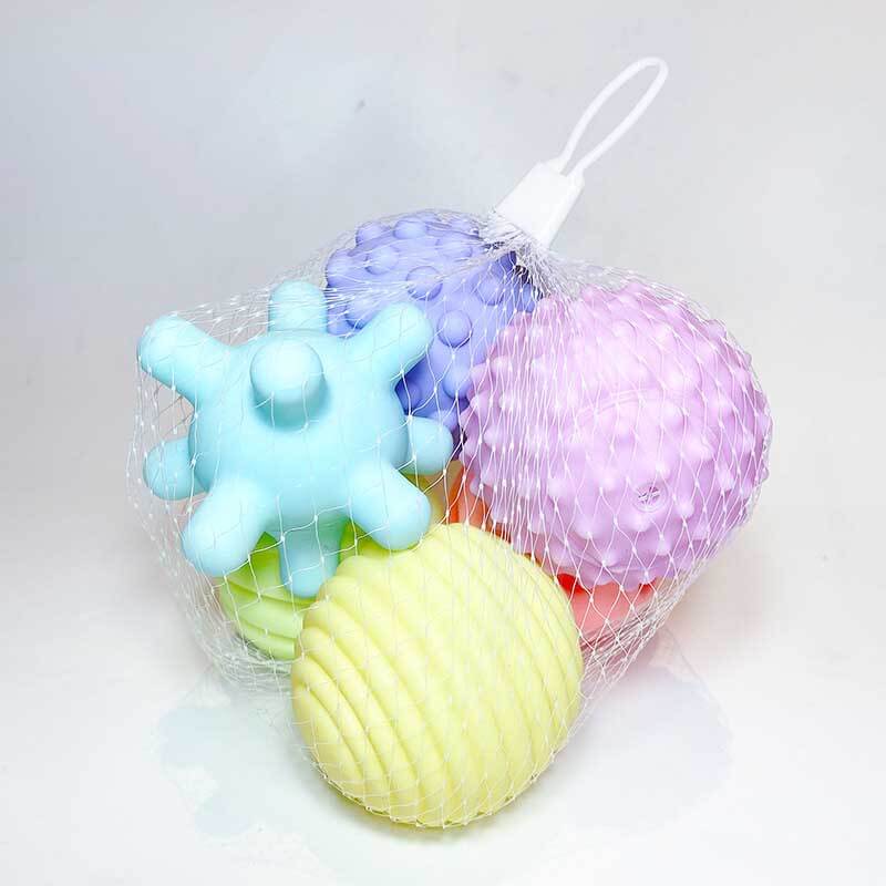 Non-toxic squeaky sensory balls for babies & toddlers, enhancing grip and early learning