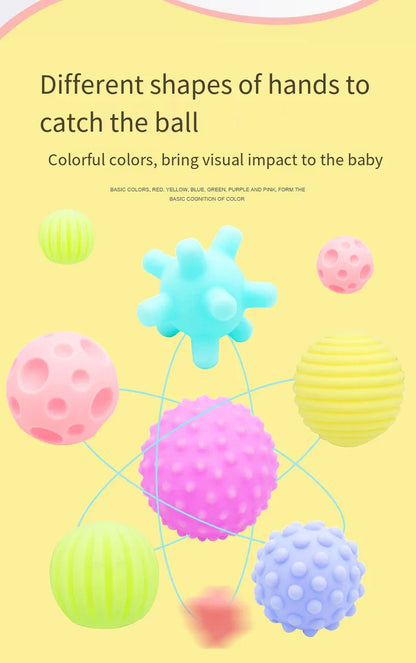 Baby bath toy, vibrant sensory grip ball, soft rubber for little hands to hold