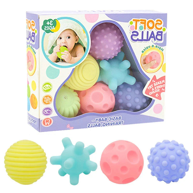 Bathtime fun with a baby sensory grip ball, textured soft rubber toy for infants