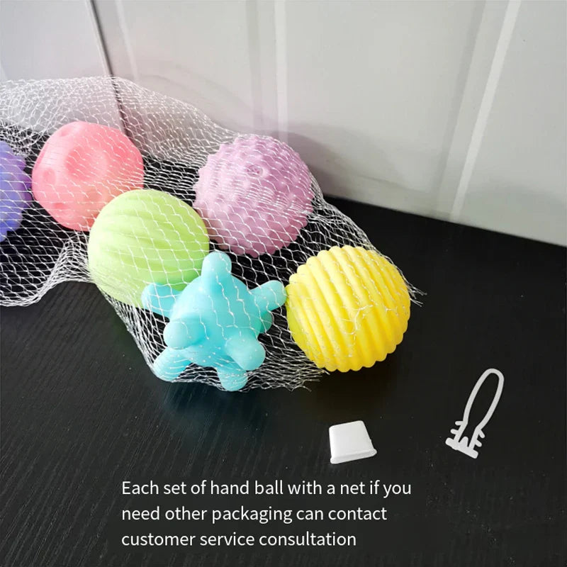 Rubber infant developmental ball with unique textures, ideal for bathtime sensory learning