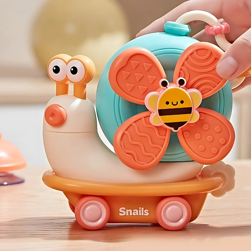 Baby sensory suction spinner toy for infants, enhances motor skills & early learning.