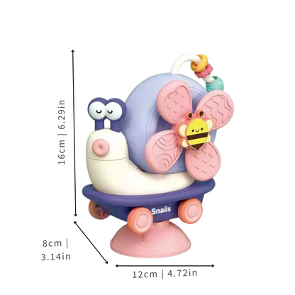 Colorful suction spinner developmental toy for toddlers, perfect for sensory play.