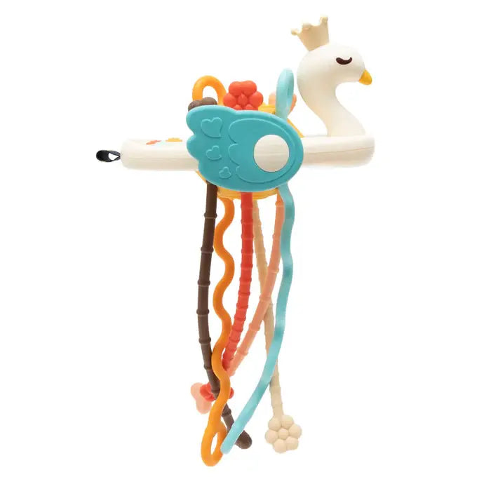 Multi-sensory UFO activity toy designed for infants to improve fine motor skills and tactile senses