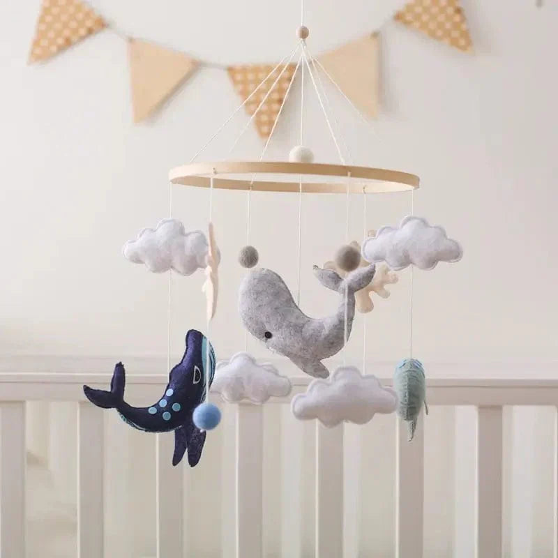 Thoughtfully designed Baby Sensory Wooden Mobile, an excellent choice for a calming yet stimulating crib mobile