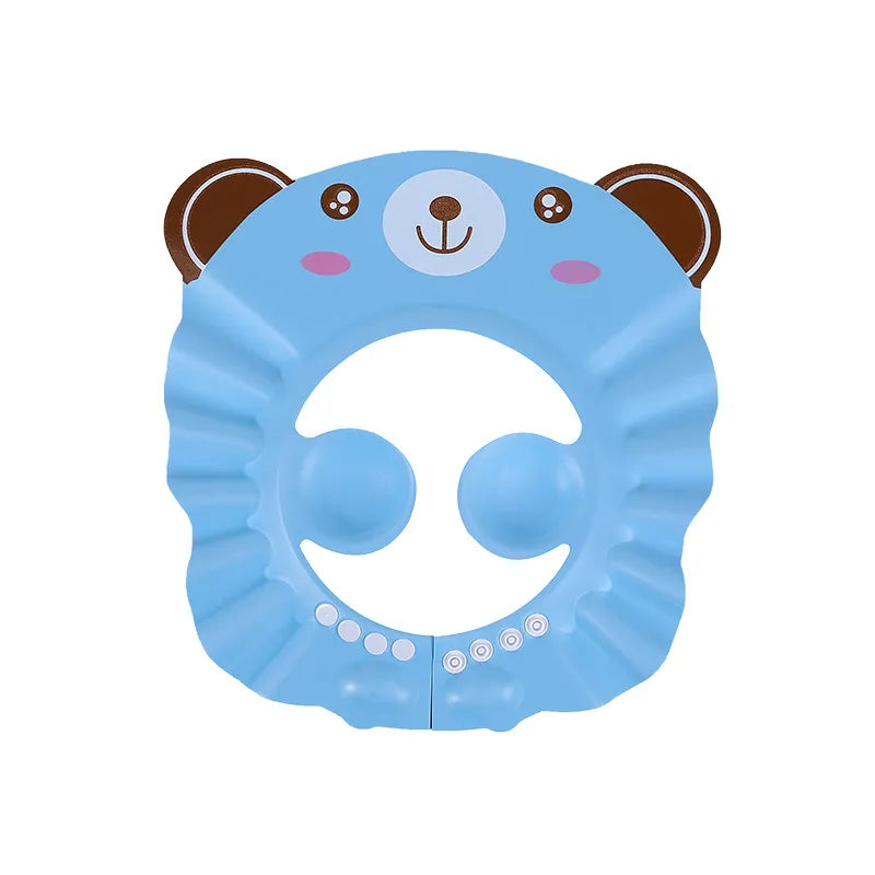 Cartoon animal pattern baby shower cap. Full ear protection for a happy, splash-free bath time.