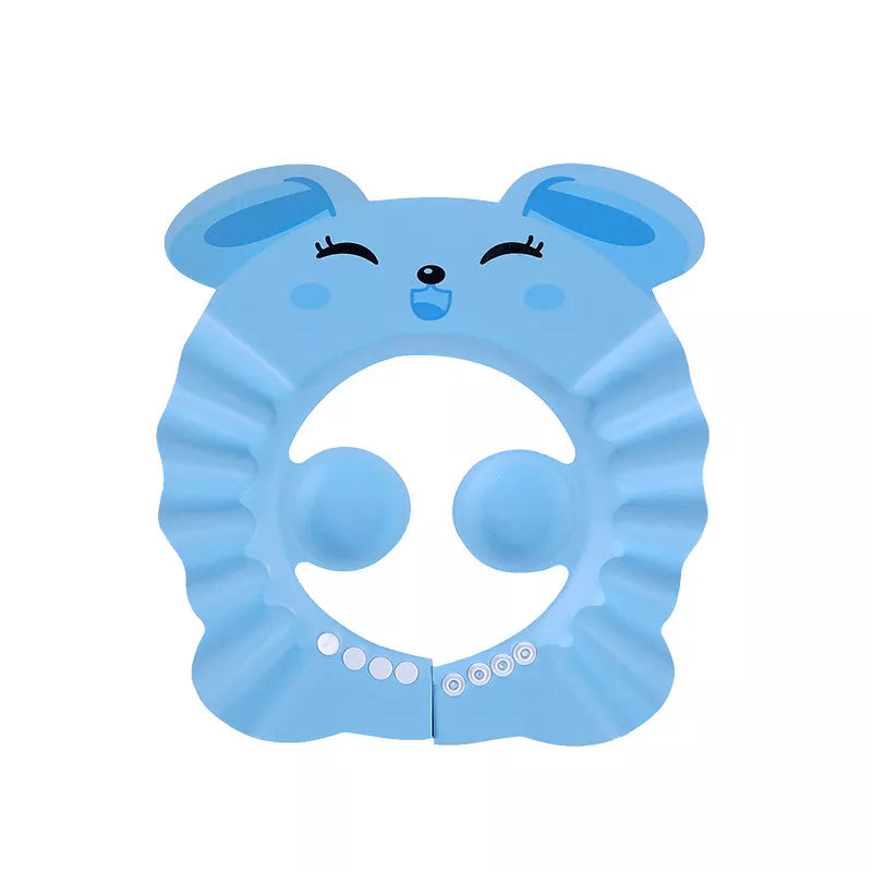 Kids' bath accessory: adjustable shower cap with ear protection. Ensures a comfy, water-free bath.