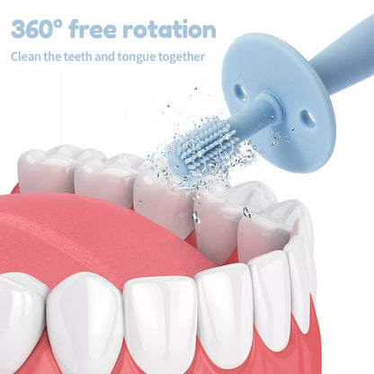 Infant oral care 360-degree silicone brush, effective and safe for baby's mouth