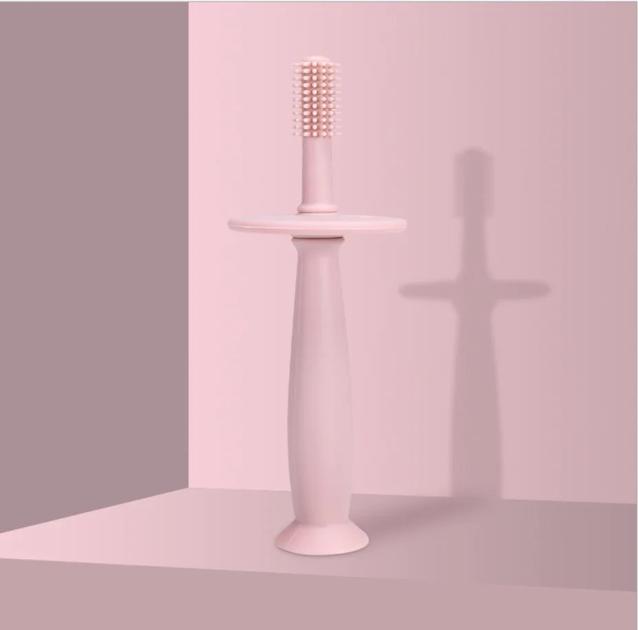 Teething baby 360-degree silicone toothbrush, soothes gums while cleaning teeth