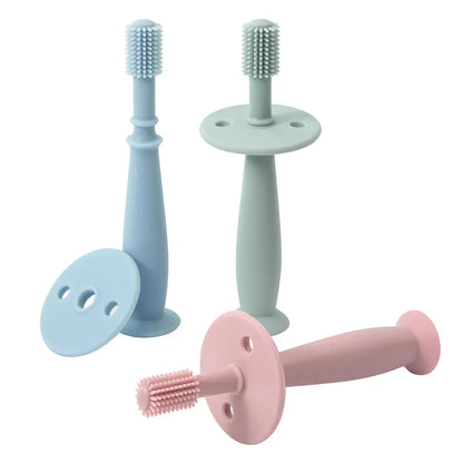 Safe silicone 360-degree toothbrush for infant and toddler dental care
