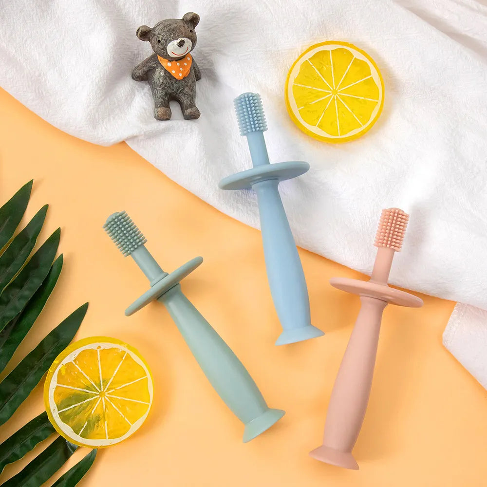 Hypoallergenic silicone 360-degree training toothbrush for baby health