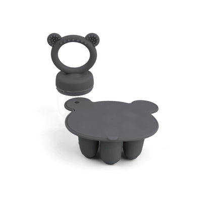 Non-toxic silicone bear baby feeder and freezer tray, safe for infants and toddlers