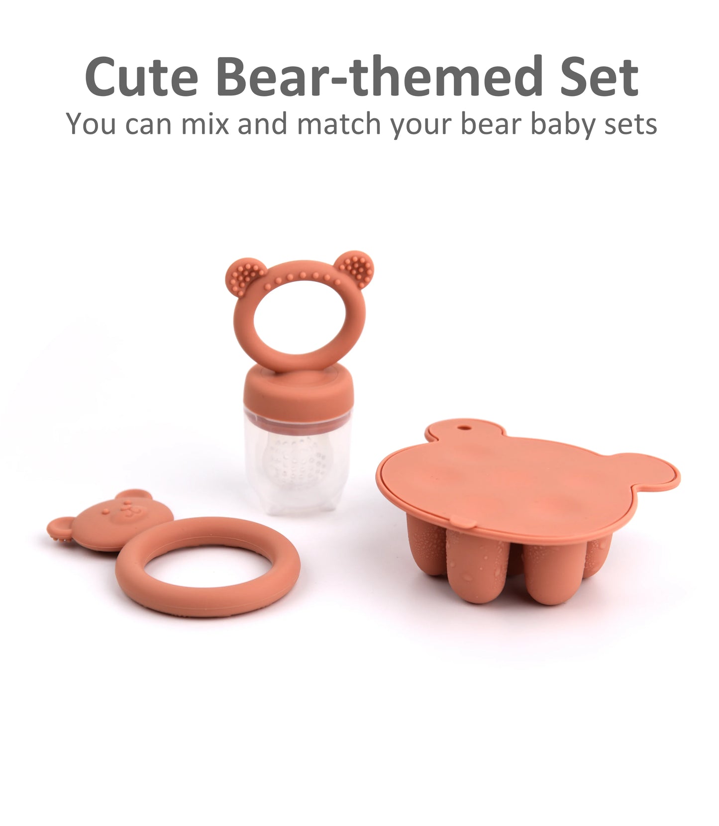 Nursery essential: pink silicone bear freezer tray for healthy baby food portions