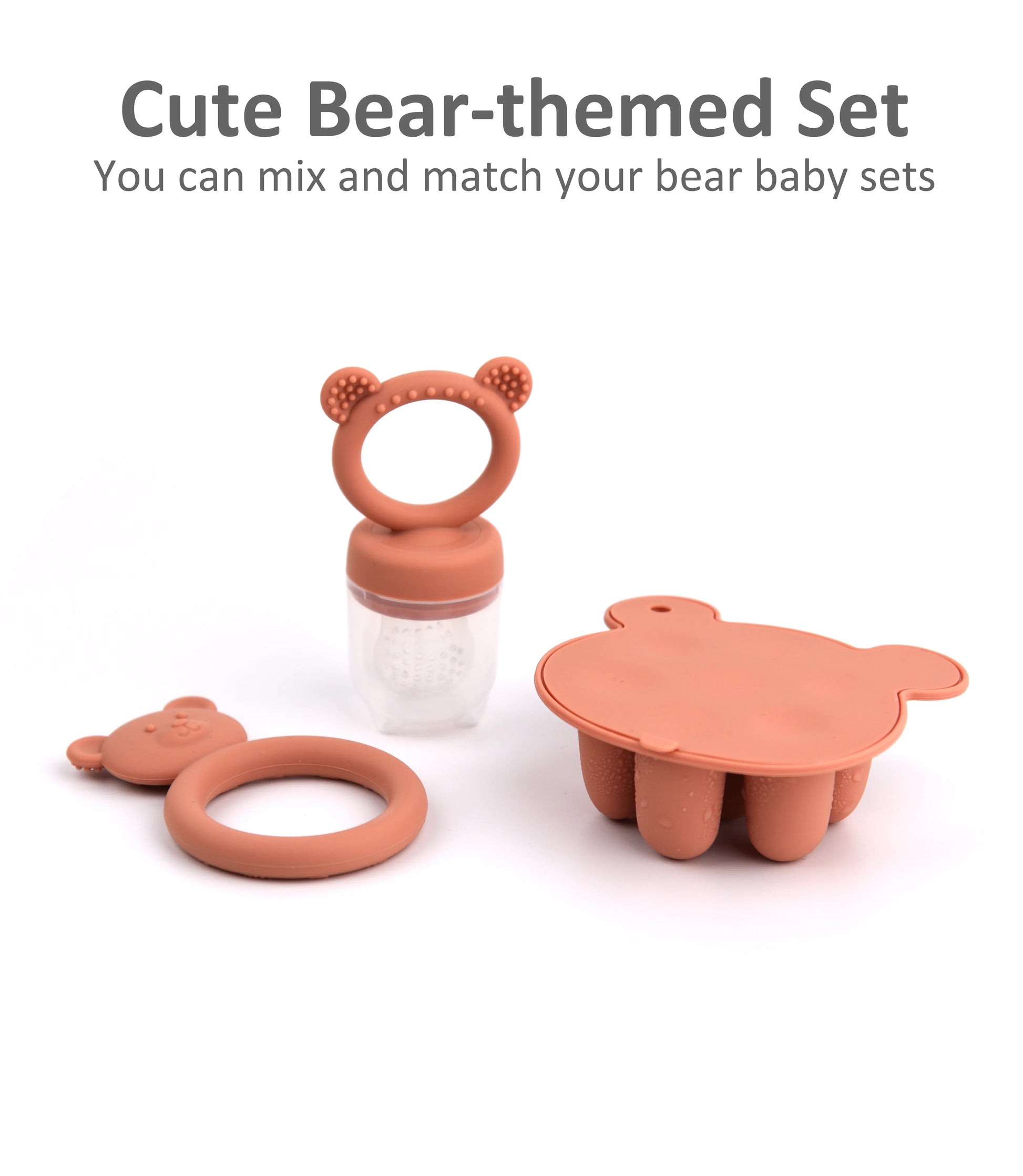 Nursery essential: pink silicone bear freezer tray for healthy baby food portions