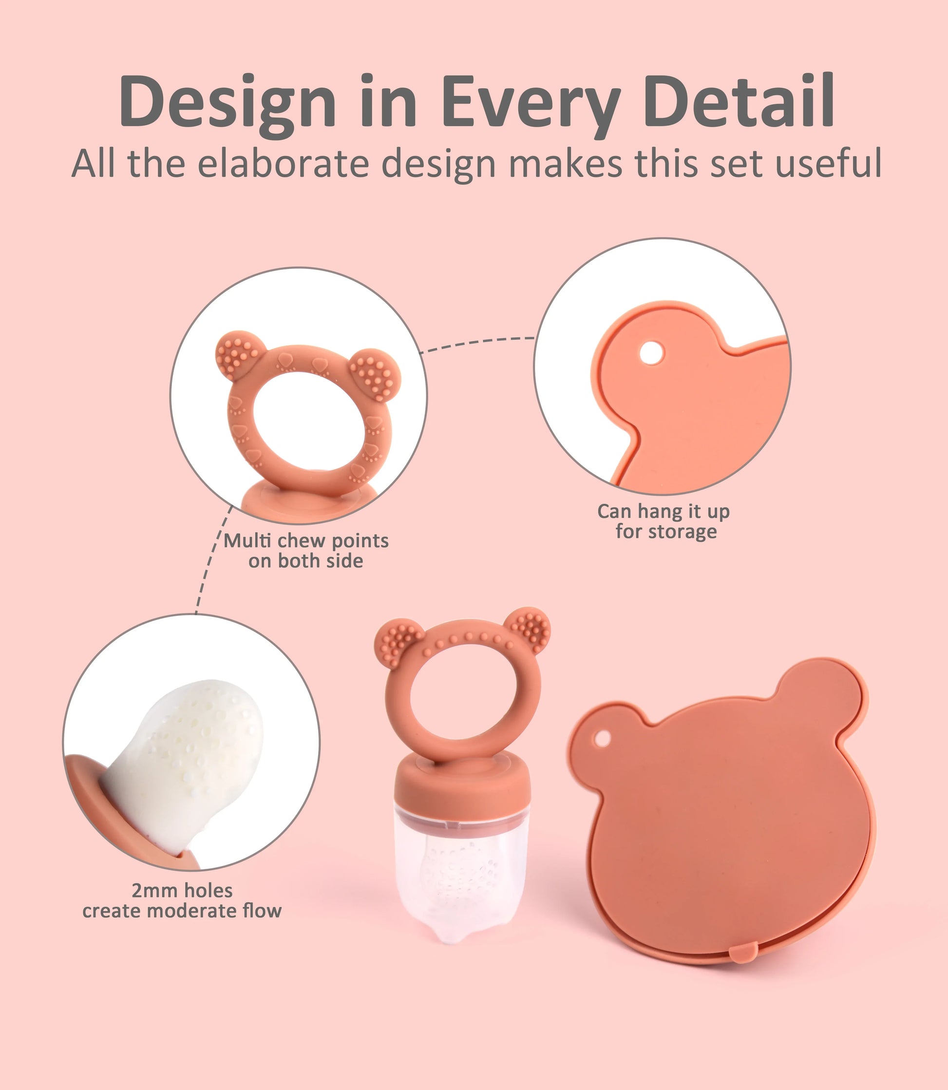 Silicone bear purees freezer tray, allowing for convenient batch cooking for baby