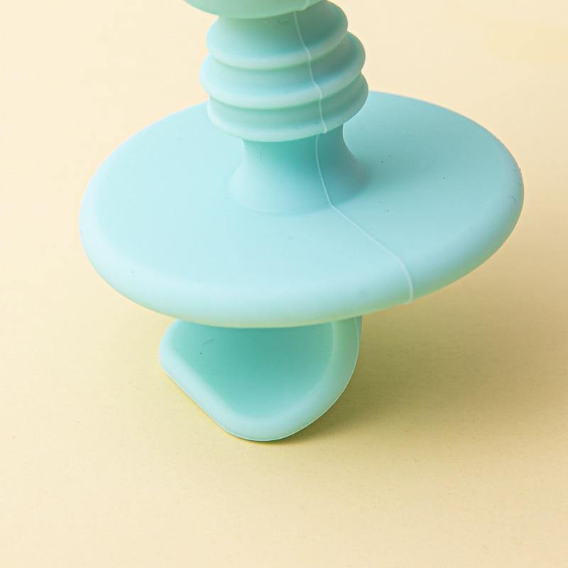 Top view of a purple baby silicone divided dining plate, ideal for self-feeding toddlers