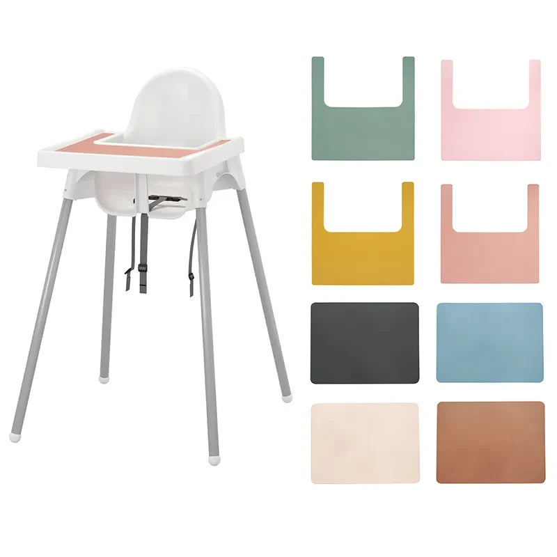 Baby silicone high chair feeding placemat, easy clean, mess-free