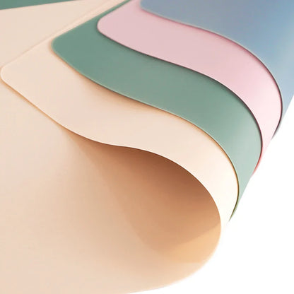 Textured silicone baby placemat for high chairs, helps grip bowls