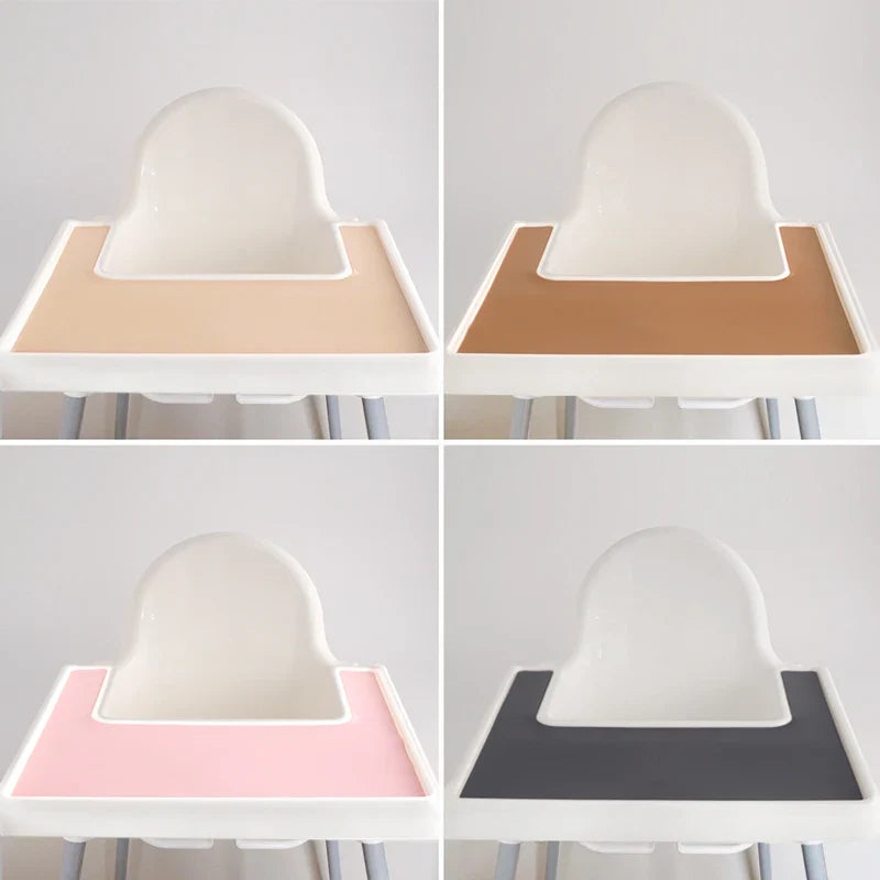 Multifunctional silicone high chair mat, also protects table surfaces