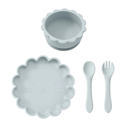 All-in-one baby silicone lion feeding set for easy and fun toddler mealtimes