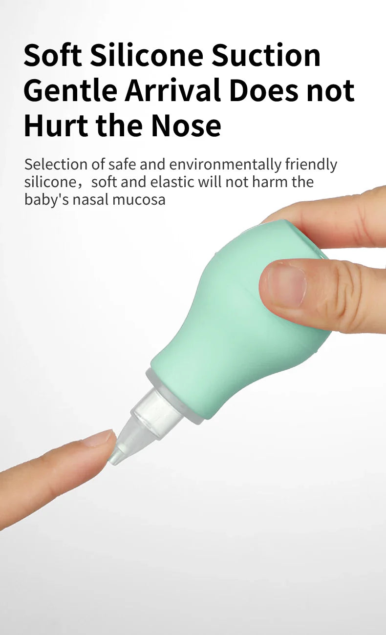 Compact baby snot remover, manual aspirator for infant congestion
