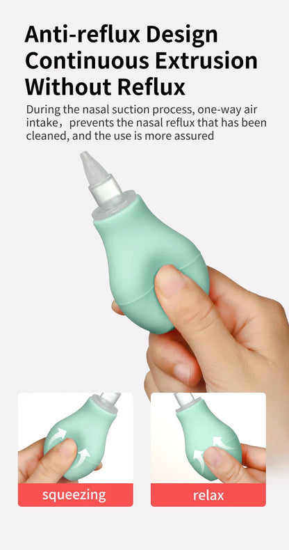 Baby nasal aspirator with soft bulb, comfortable for newborn use