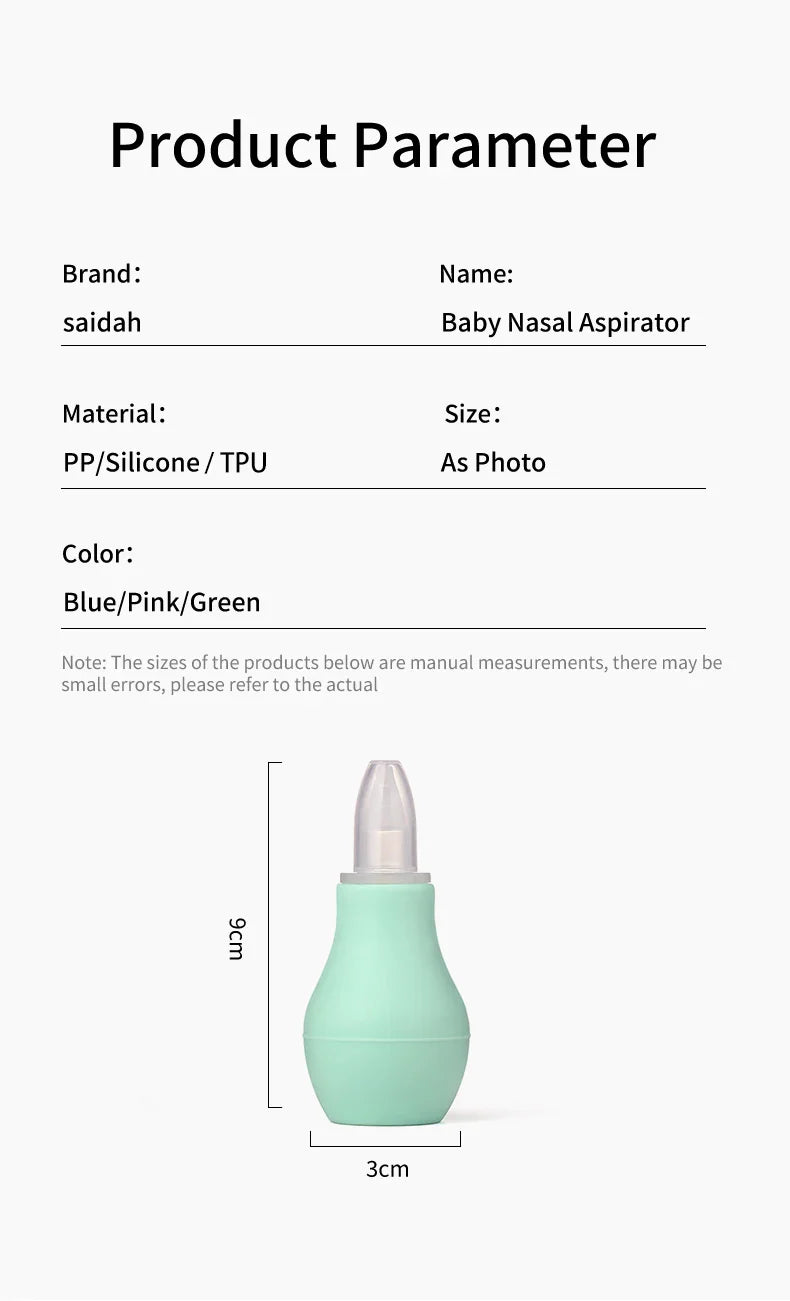 Handheld baby nasal aspirator, simple and efficient snot removal