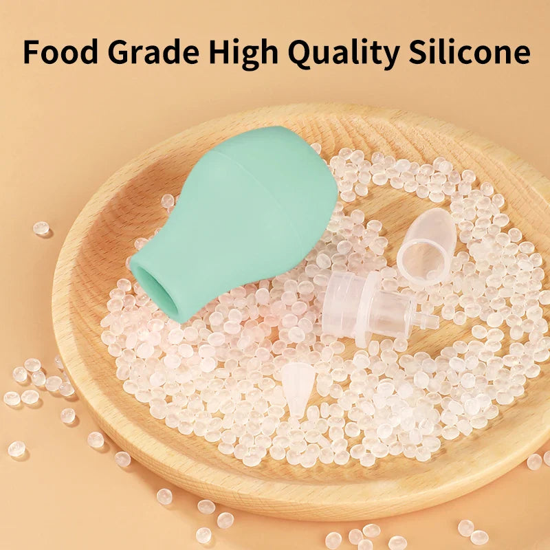 Soft silicone tip nasal aspirator, safe and effective baby snot remover