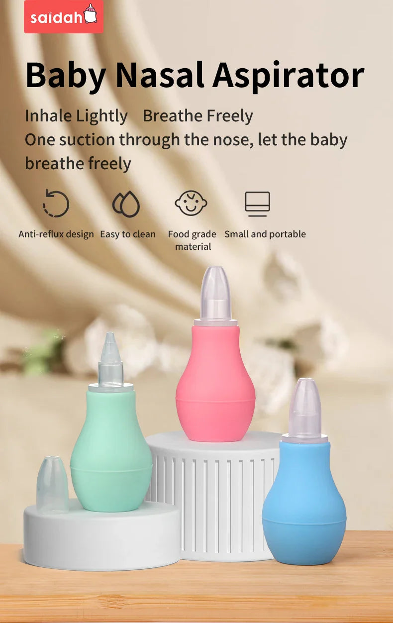 Portable baby silicone nasal aspirator, perfect for on-the-go infant care