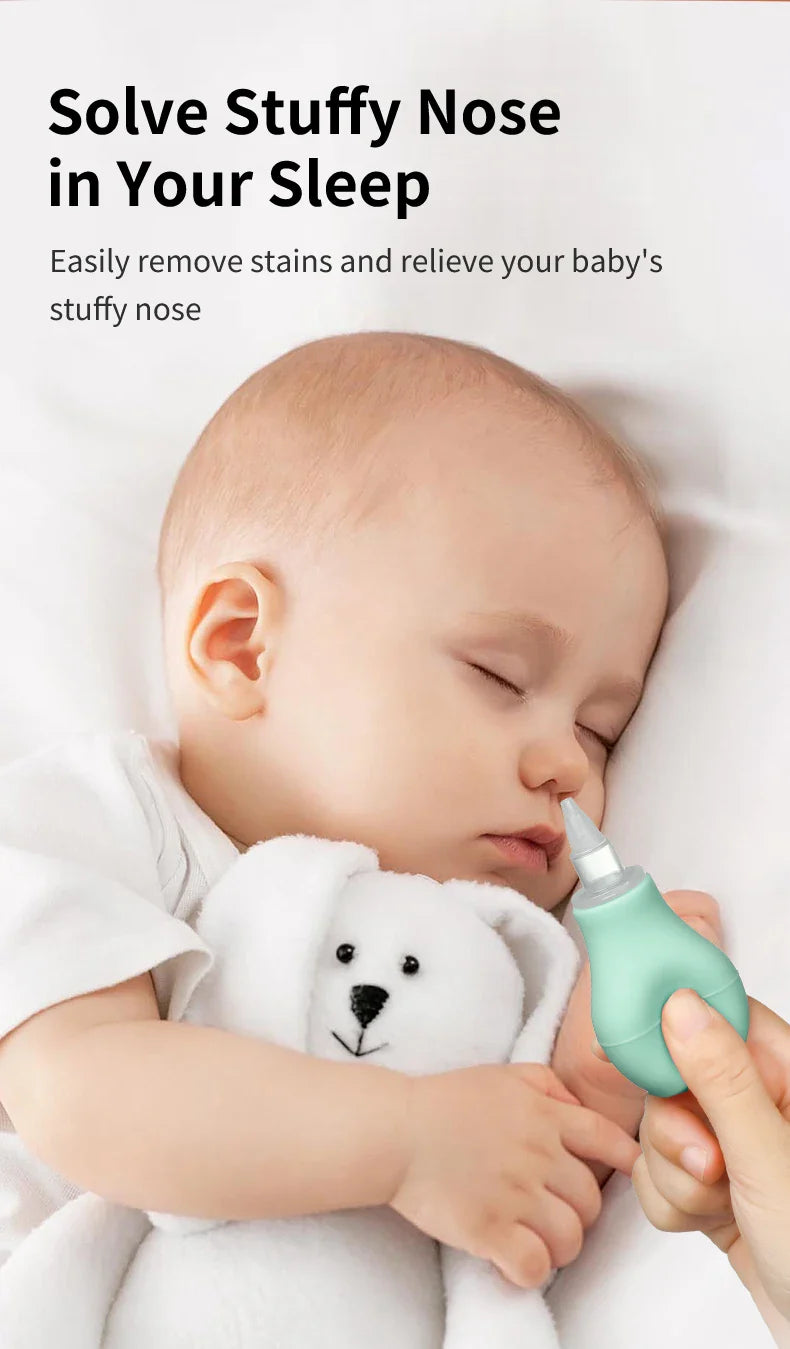 Gentle suction baby nasal aspirator, ideal for sensitive newborn noses